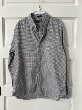 Rye Men’s Black & White Gingham Button-Down Shirt